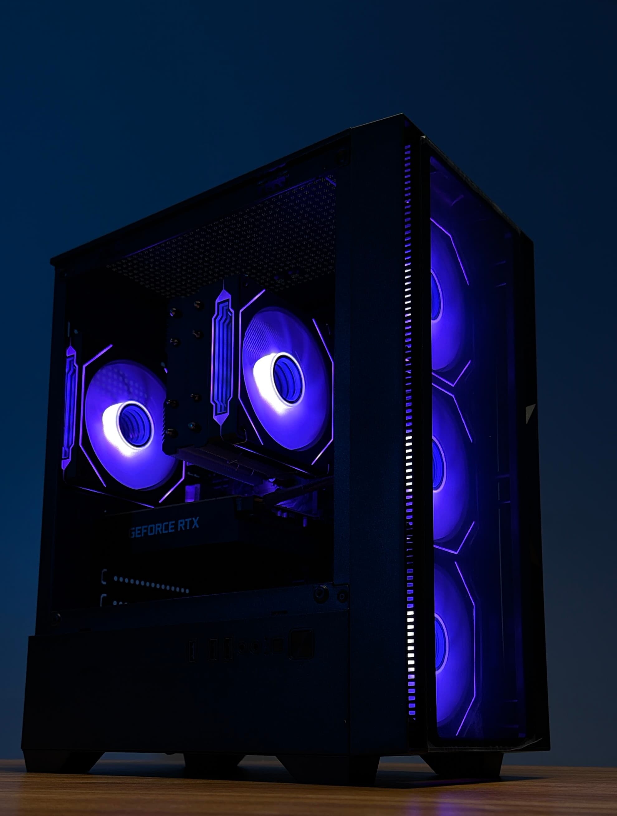 Custom blue gaming tower