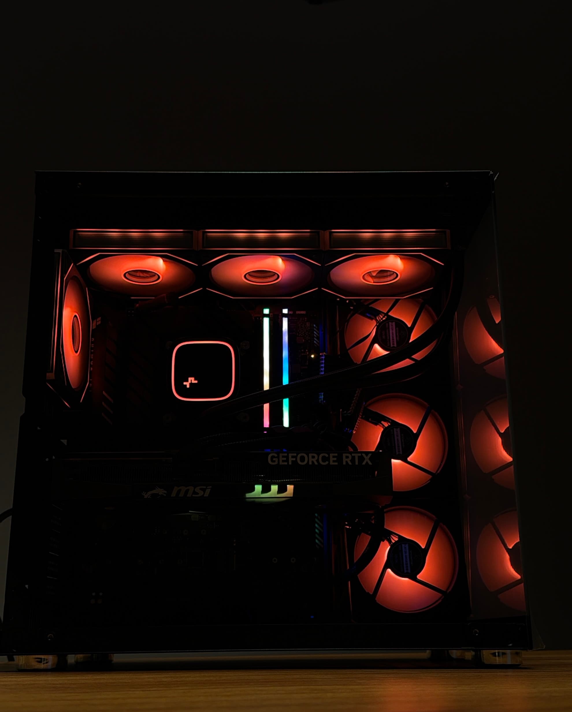 Orange build — full front view
